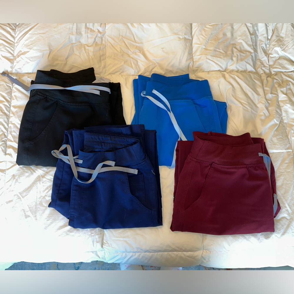 FIGS High waisted Kade Scrub Pants - Black, Navy, Blue, Burgundy